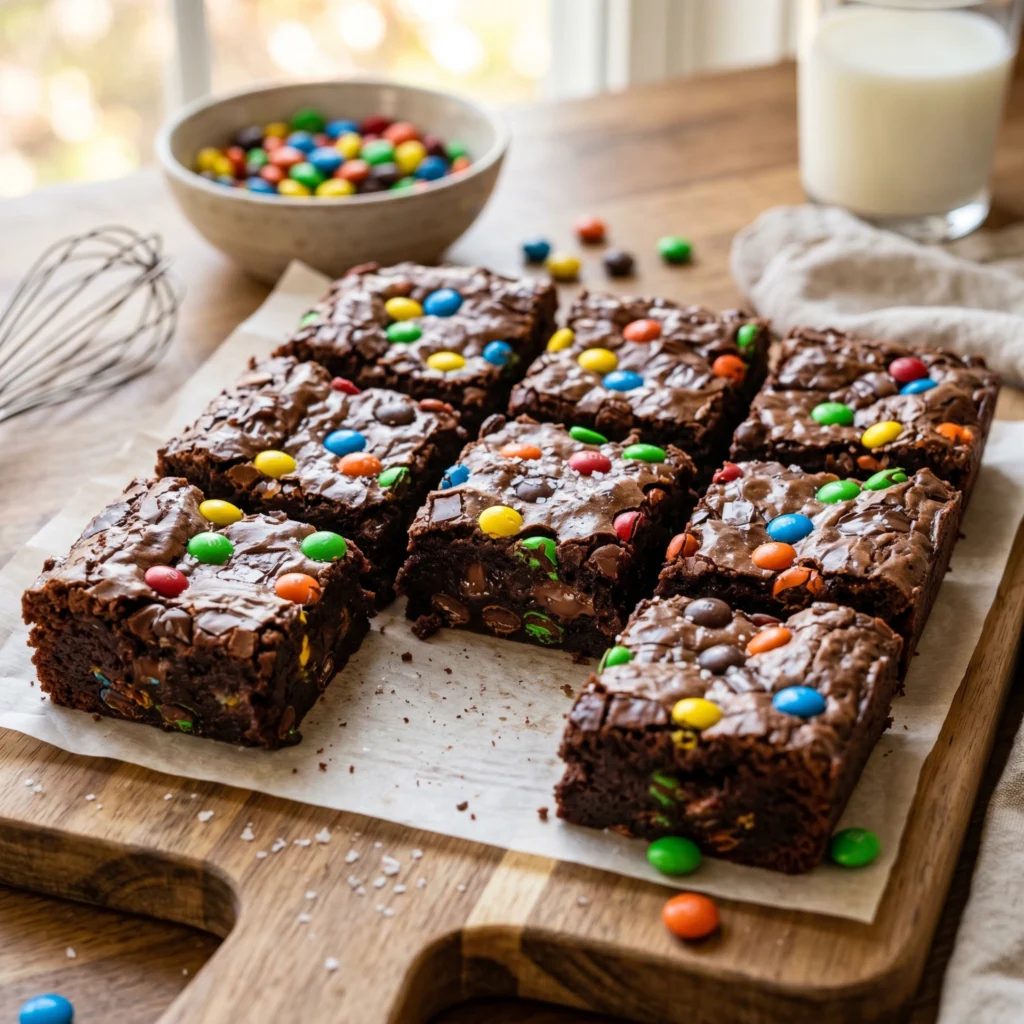 Fudgy M&M Brownies