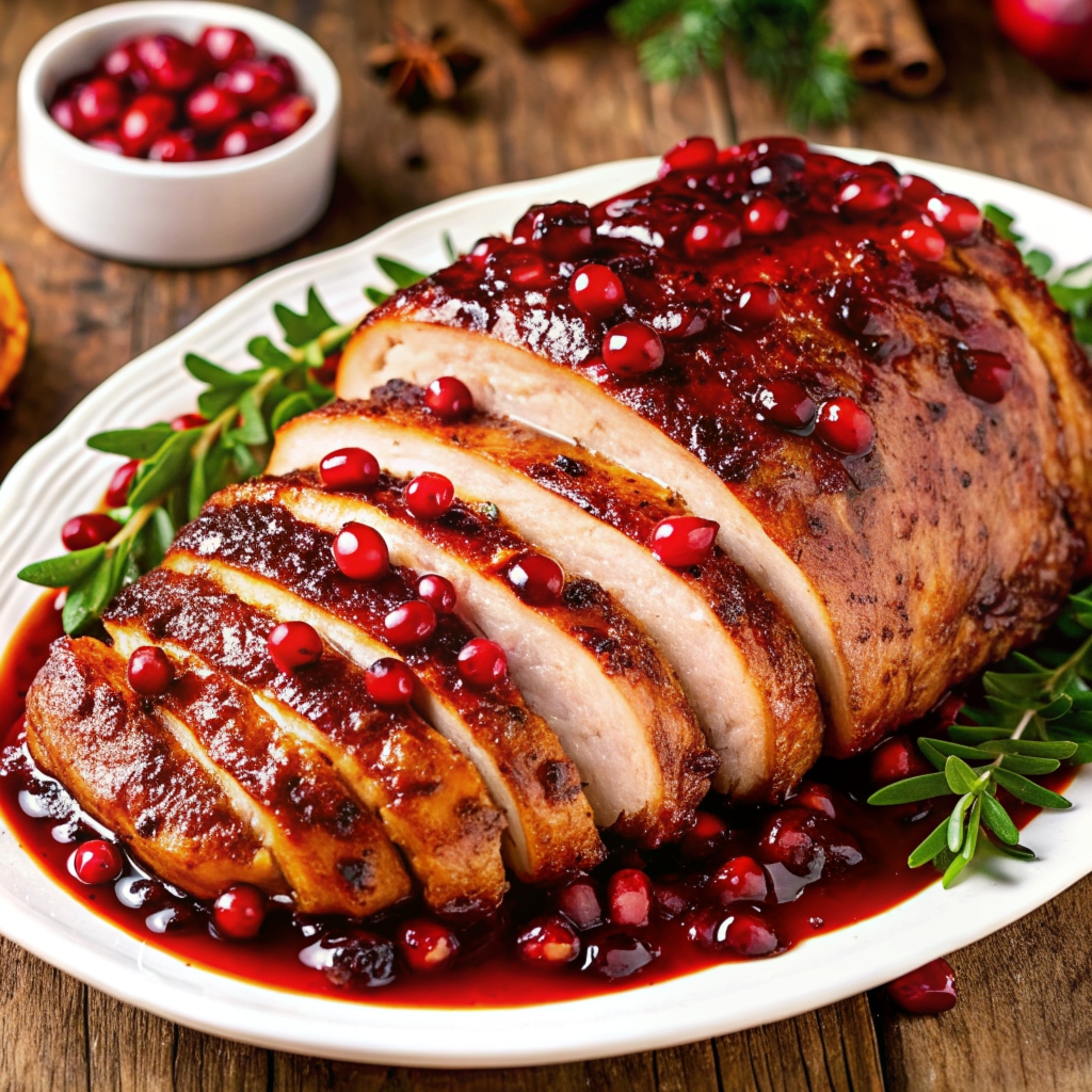 The best juicy Pomegranate Glazed Turkey Breast