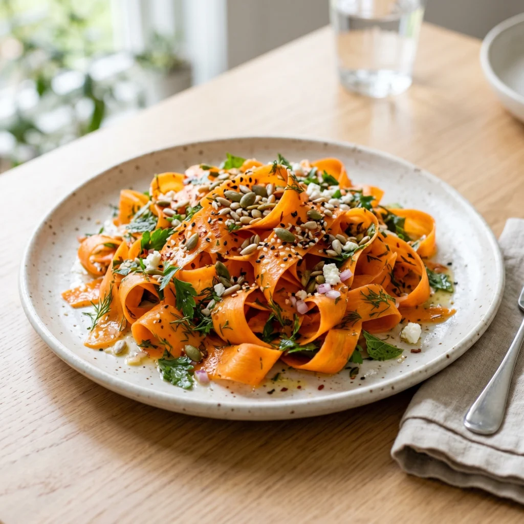 Carrot Ribbon Salad – A Fresh, Vibrant & Easy 15-Minute Recipe