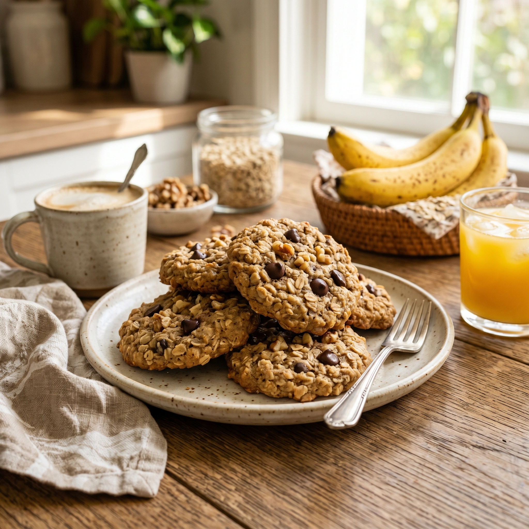 Banana Oatmeal Breakfast Cookies