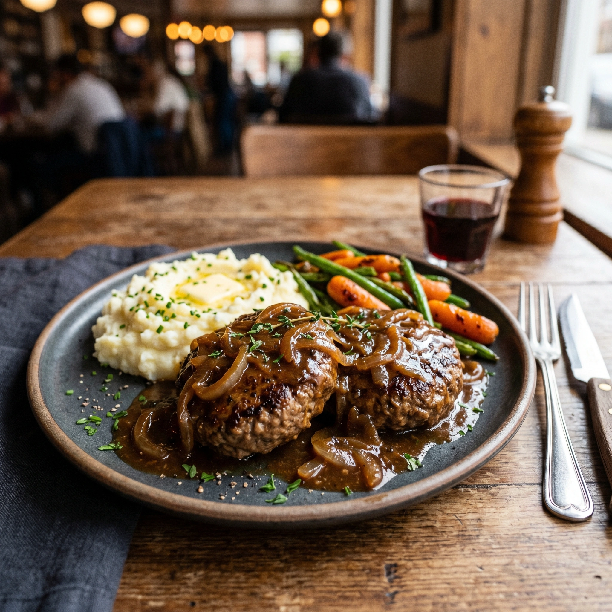 Hamburger Steak with Onion Gravy