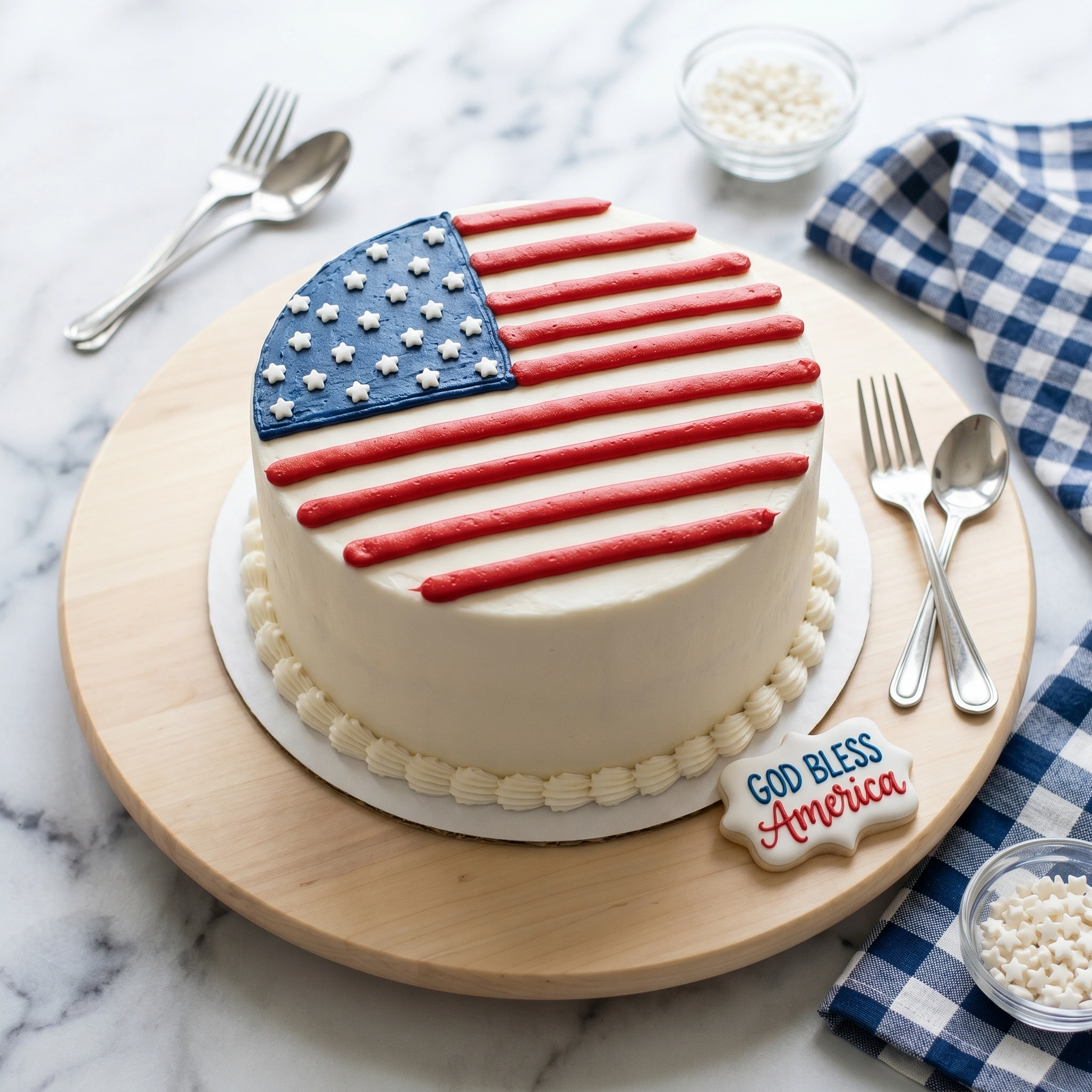 American Flag Layer Cake
