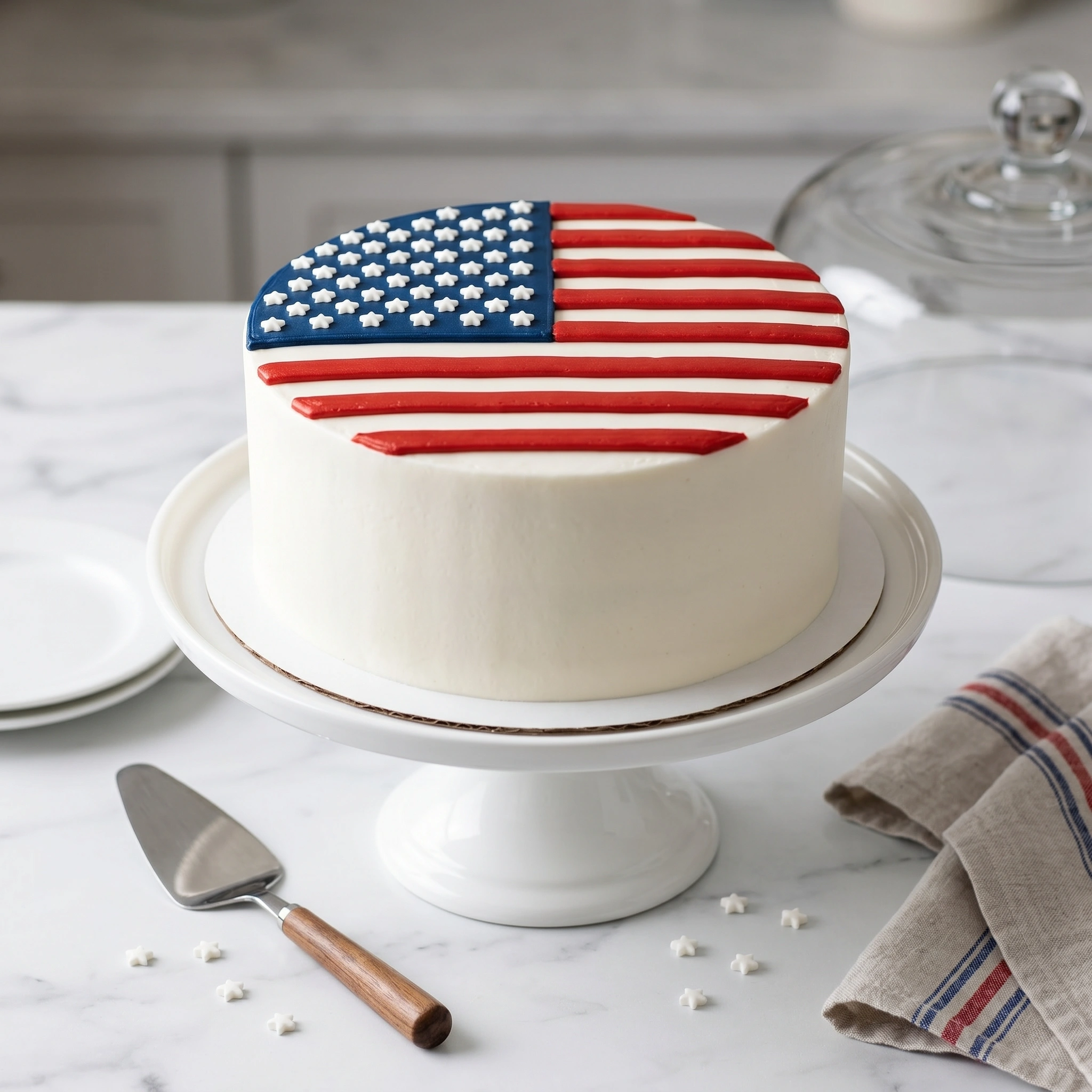 American Flag Layer Cake